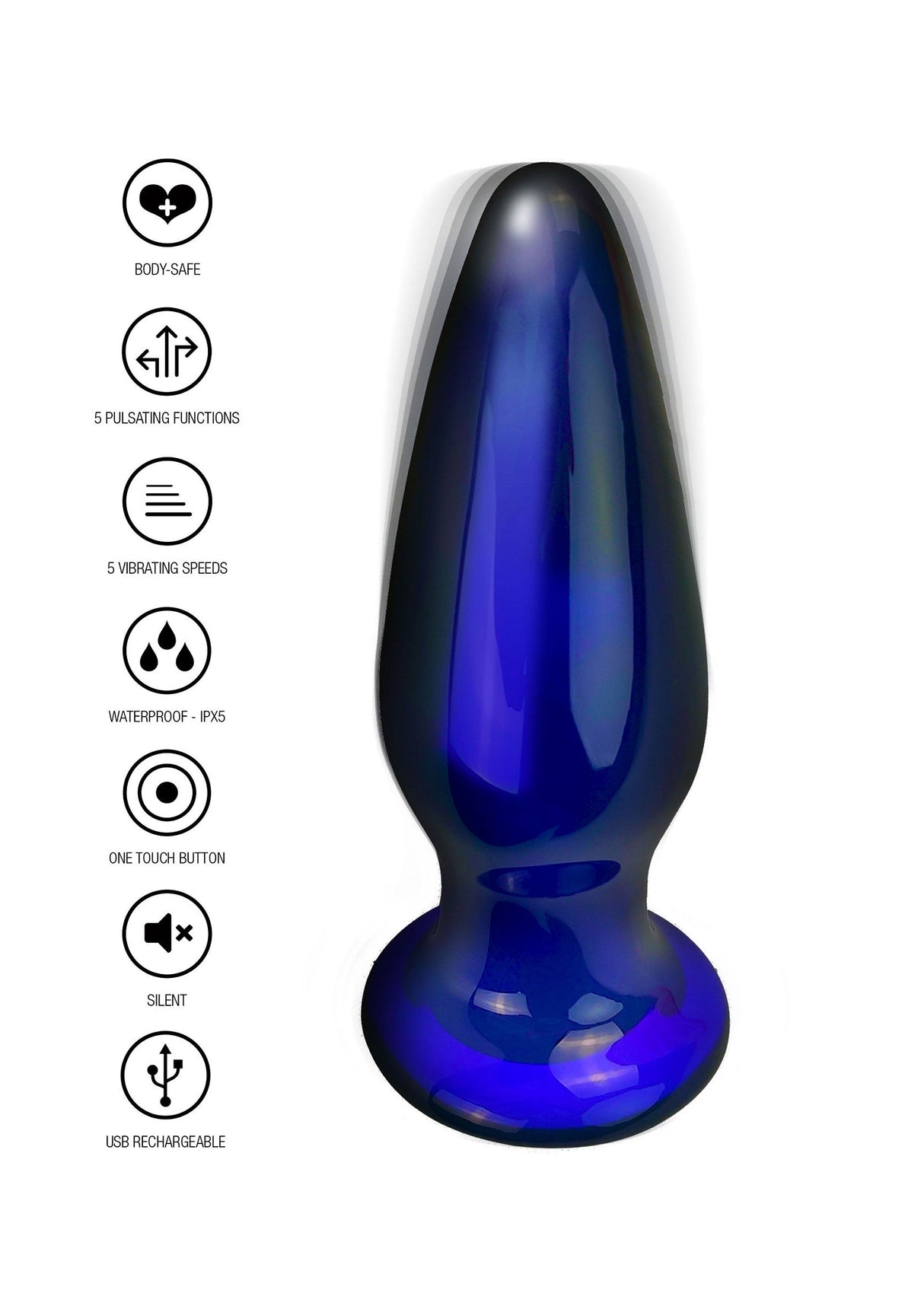 Shining Vibrating Glass Plug
