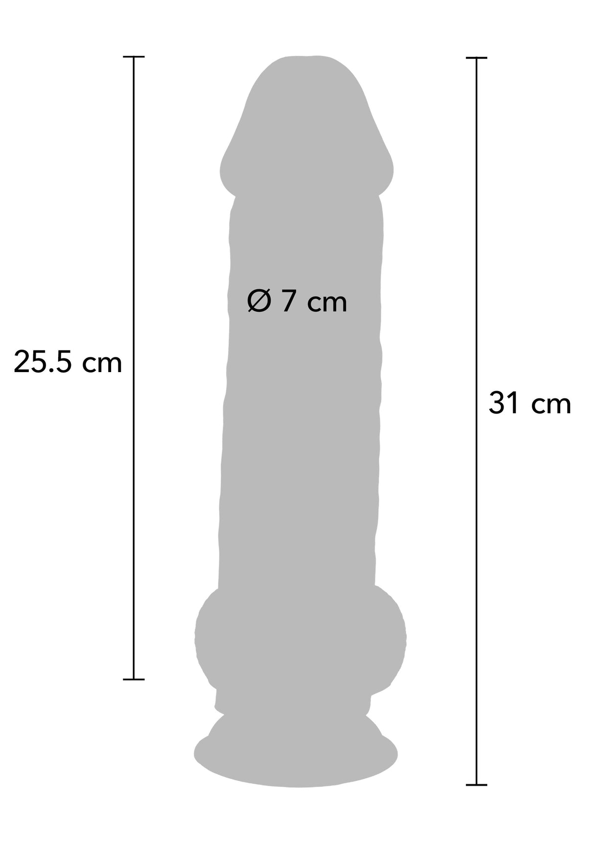 Deluxe Dual Density Dikke Dildo TPE 31 cm