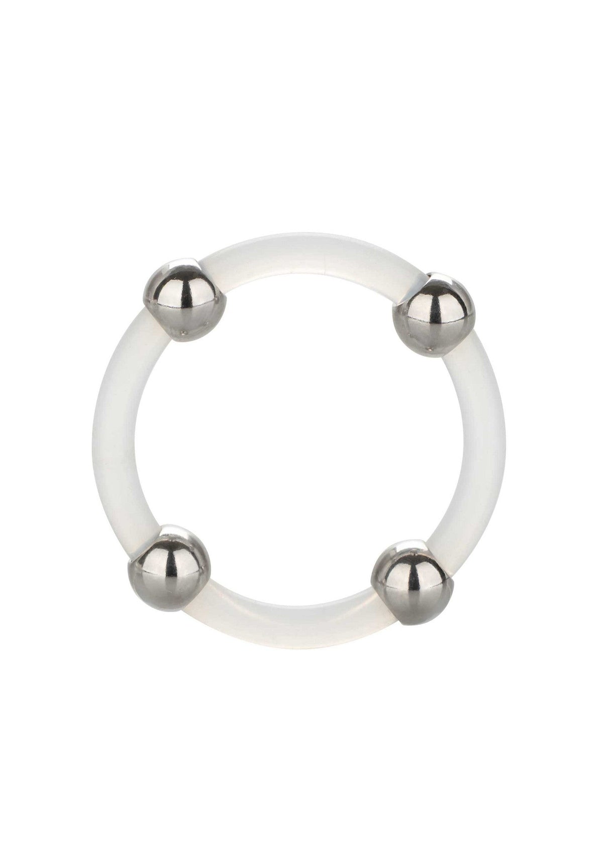 Steel Beaded Silicone Ring L