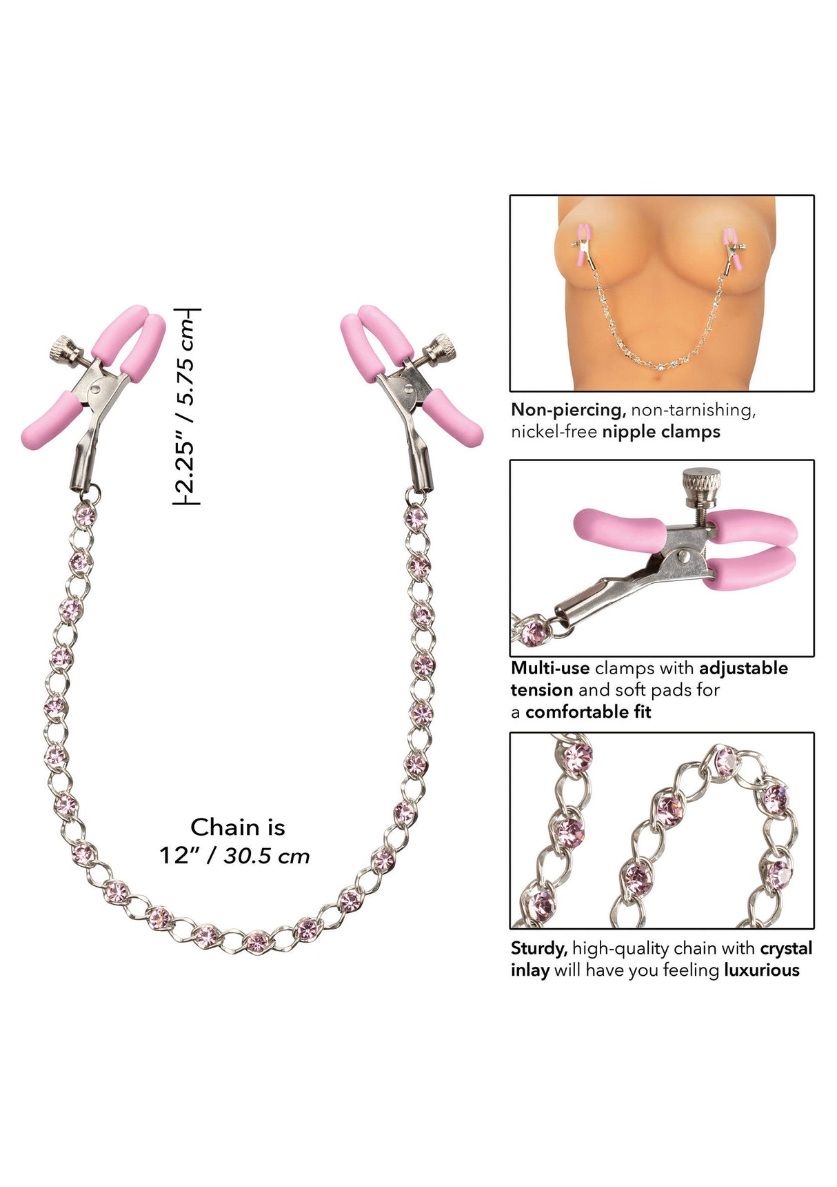 Crystal Chain Nipple Clamps