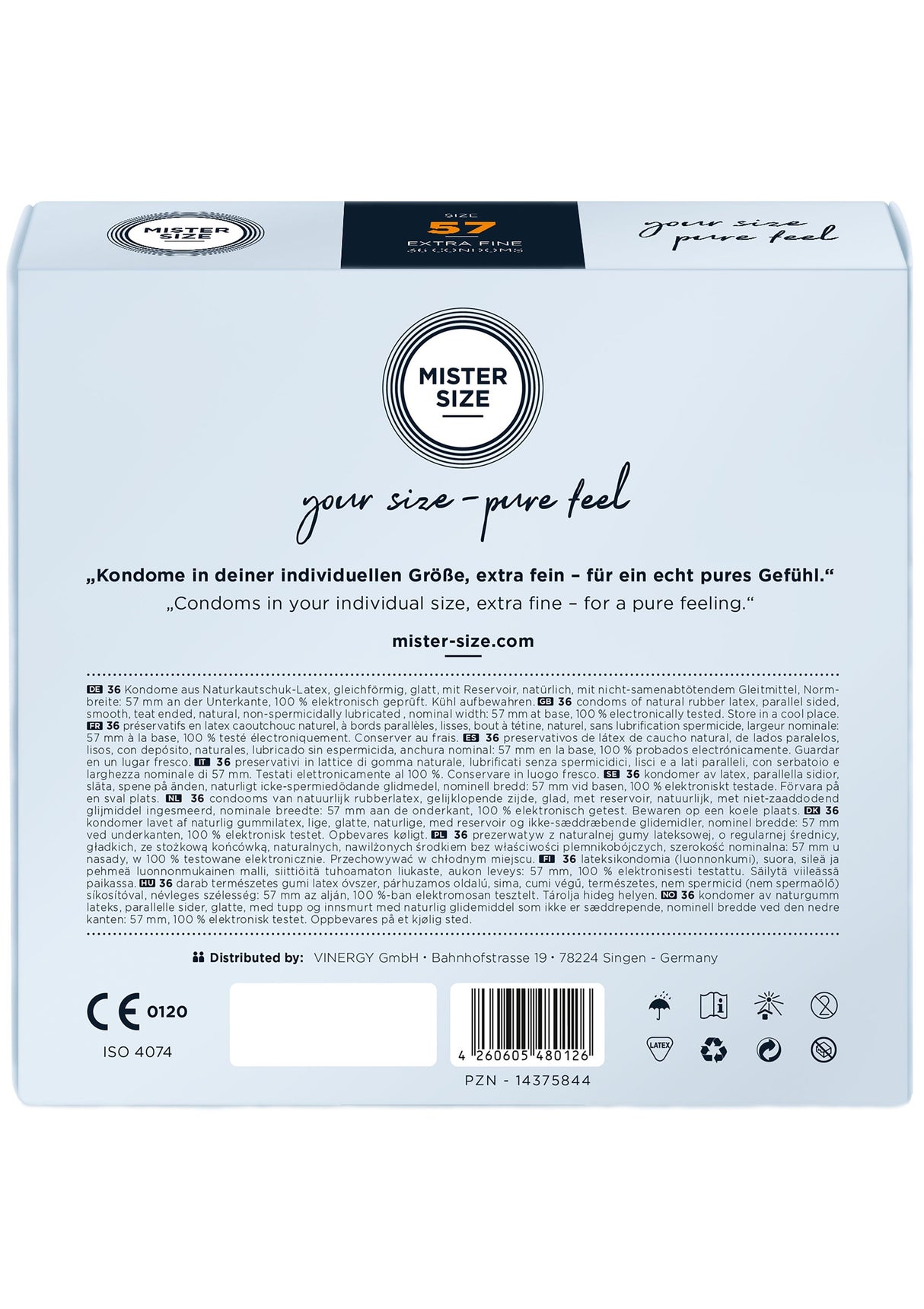 MISTER SIZE 57mm Condoms 36pcs