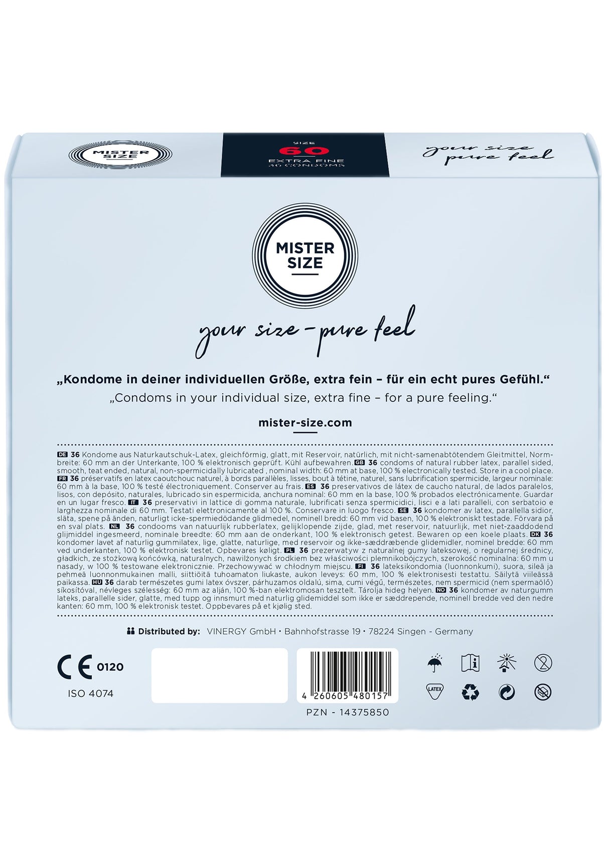MISTER SIZE 60mm Condoms 36pcs