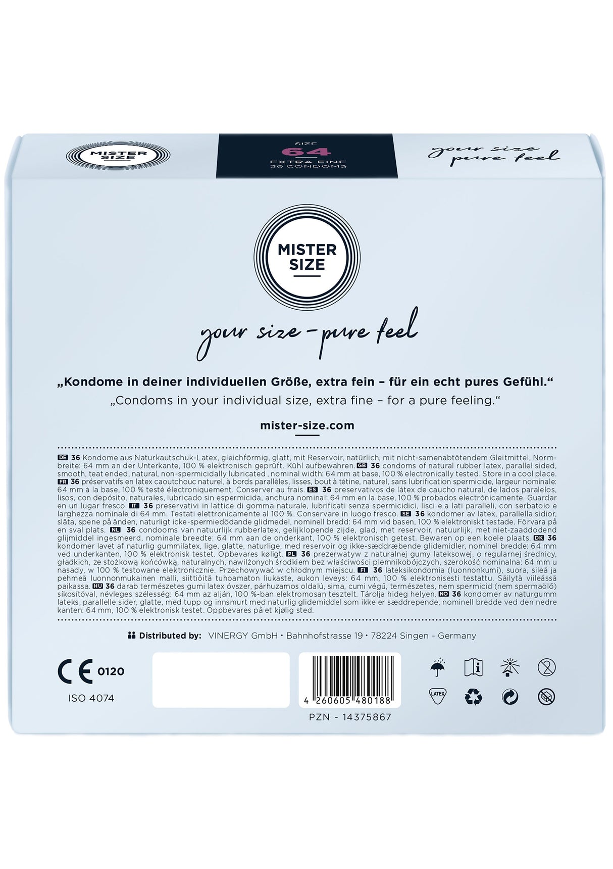MISTER SIZE 64mm Condoms 36pcs
