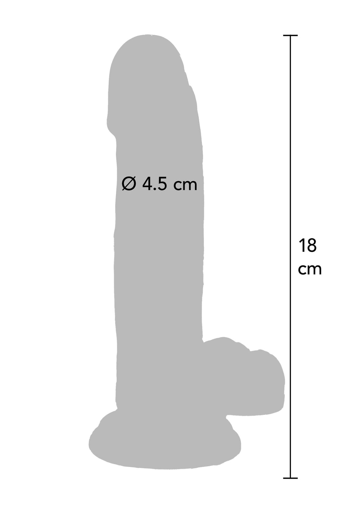 Klarer Dildo TPE 18 cm
