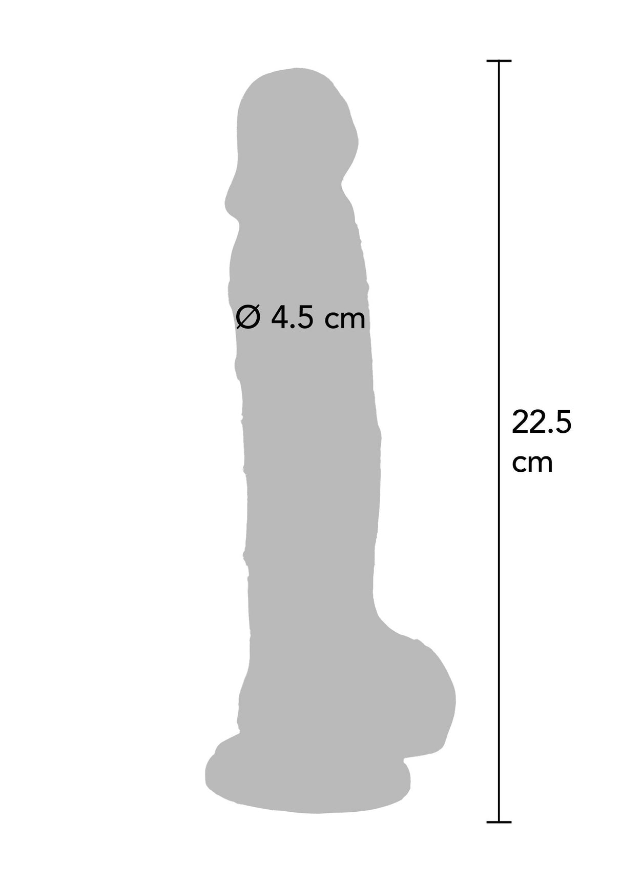 Klarer Dildo TPE 22,5 cm