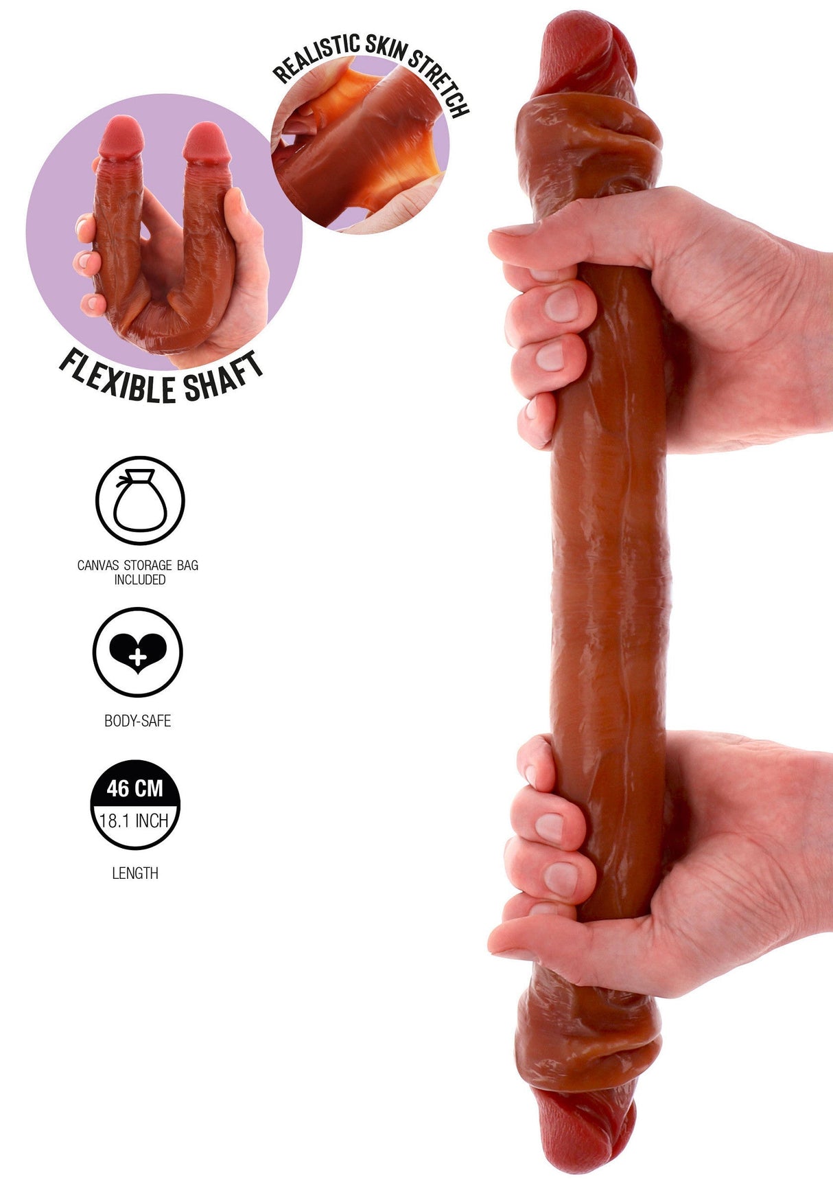 Foreskin Double Dong Silicone 46 cm