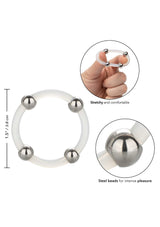 Steel Beaded Silicone Ring L