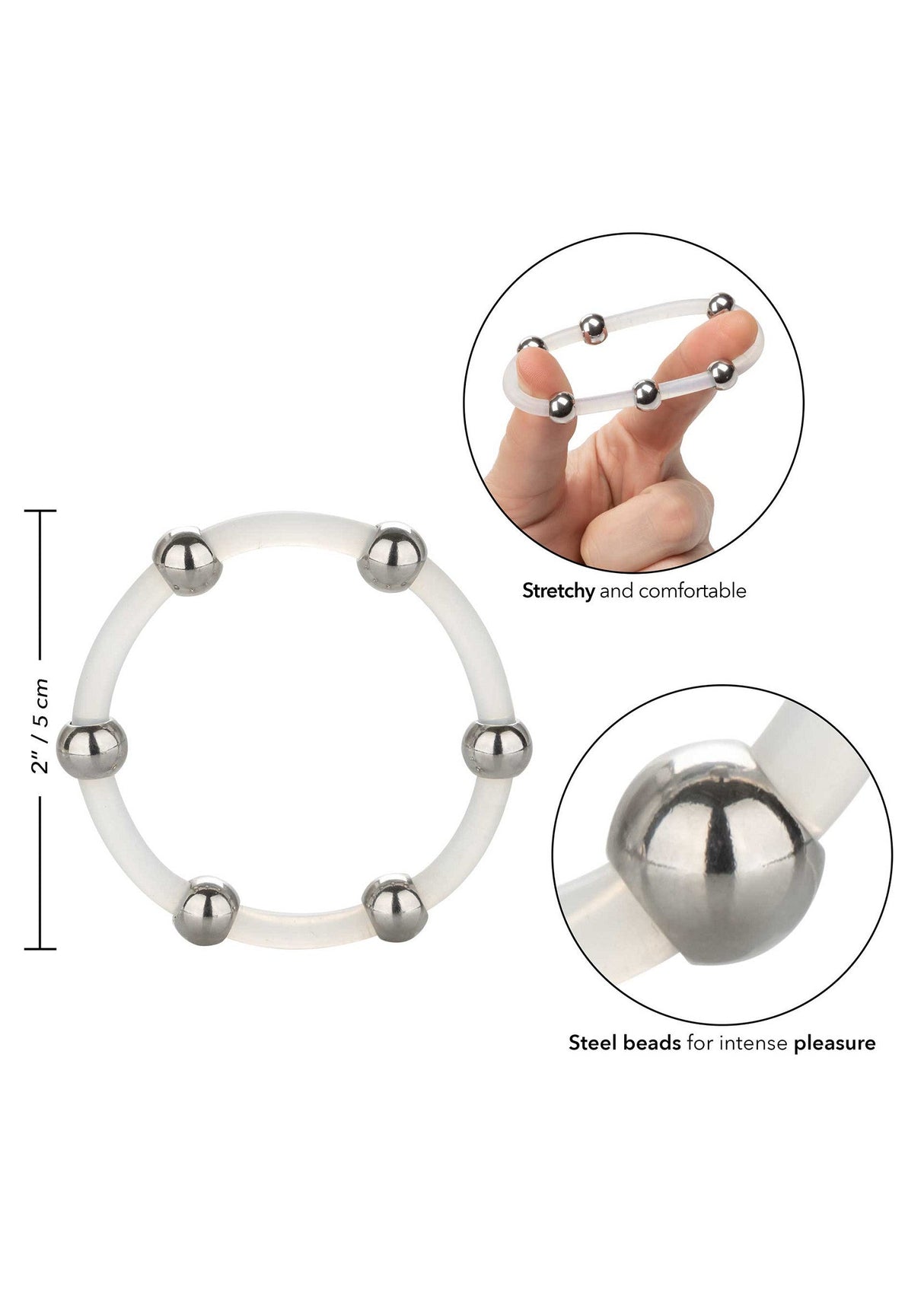 Steel Beaded Silicone Ring XL