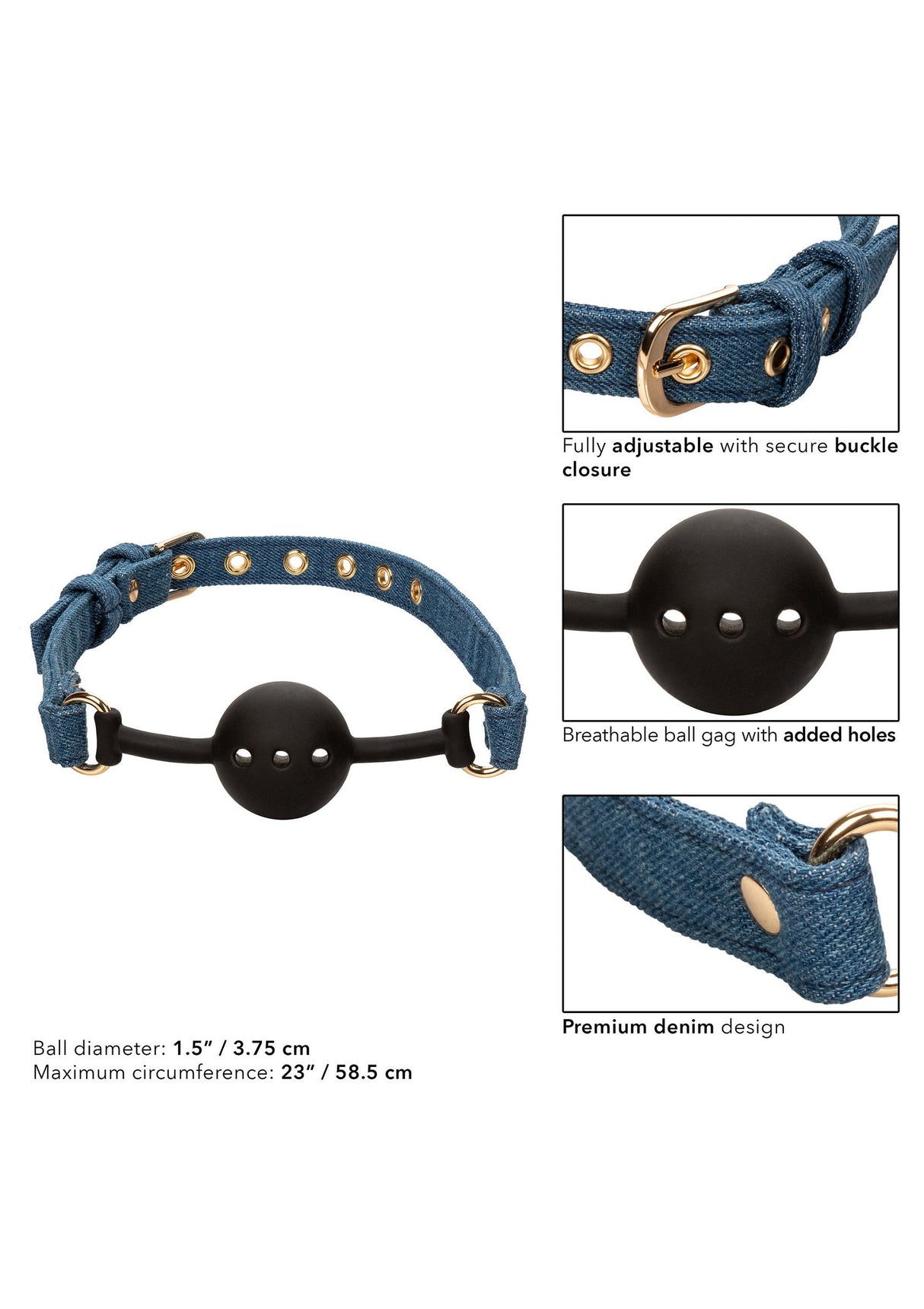 Ride Em Denim Ball Gag