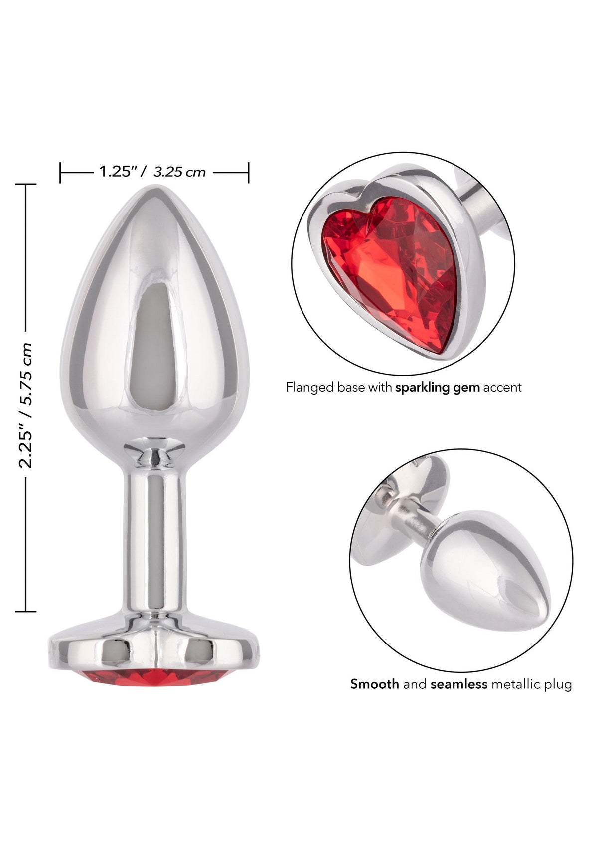 Jewel Small Ruby Heart Plug