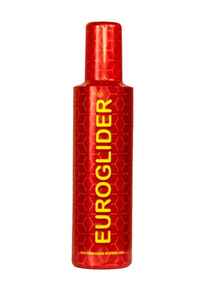 Red bottle of Euroglider on a white background