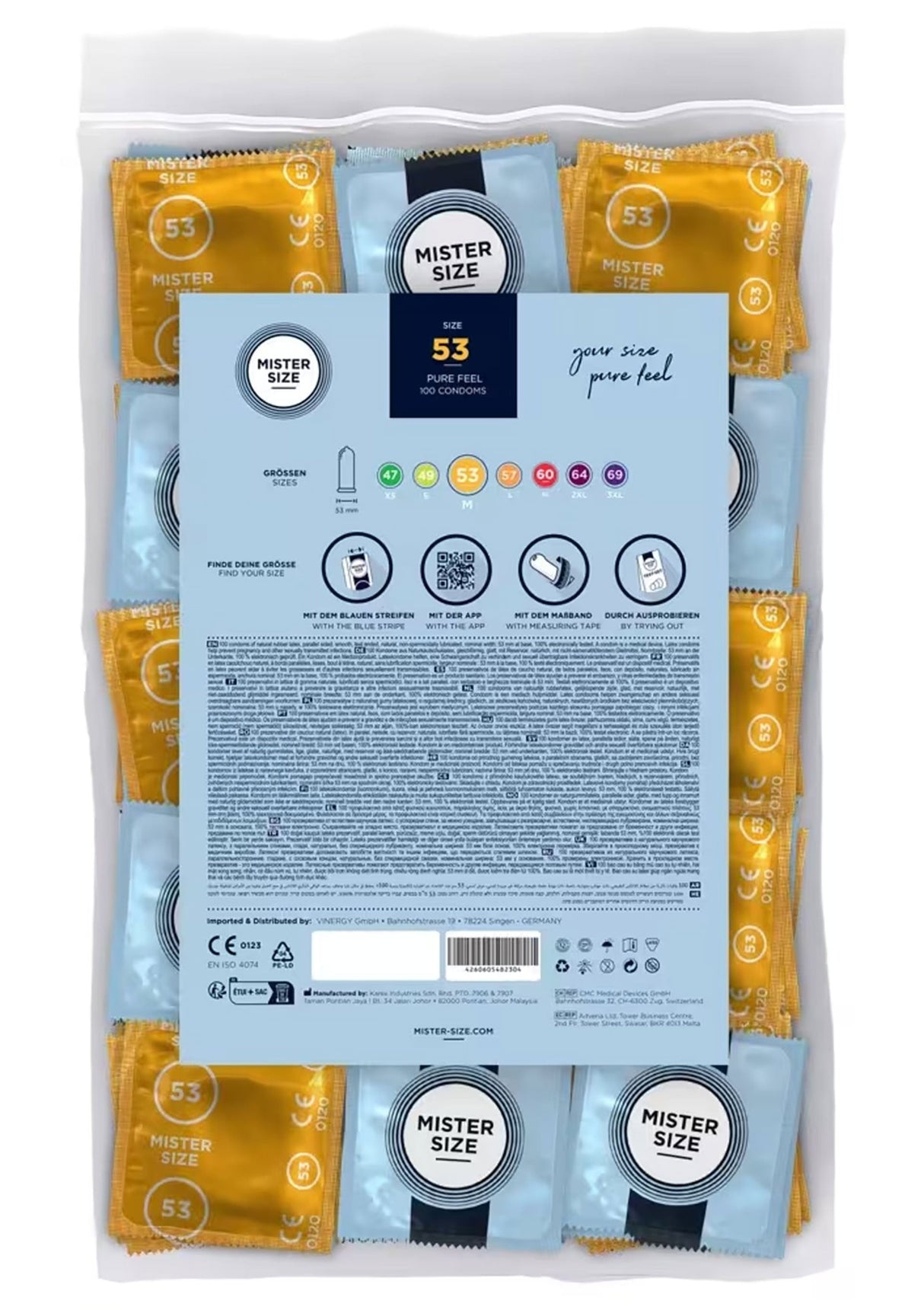 MISTER SIZE 53mm Condoms 100pcs