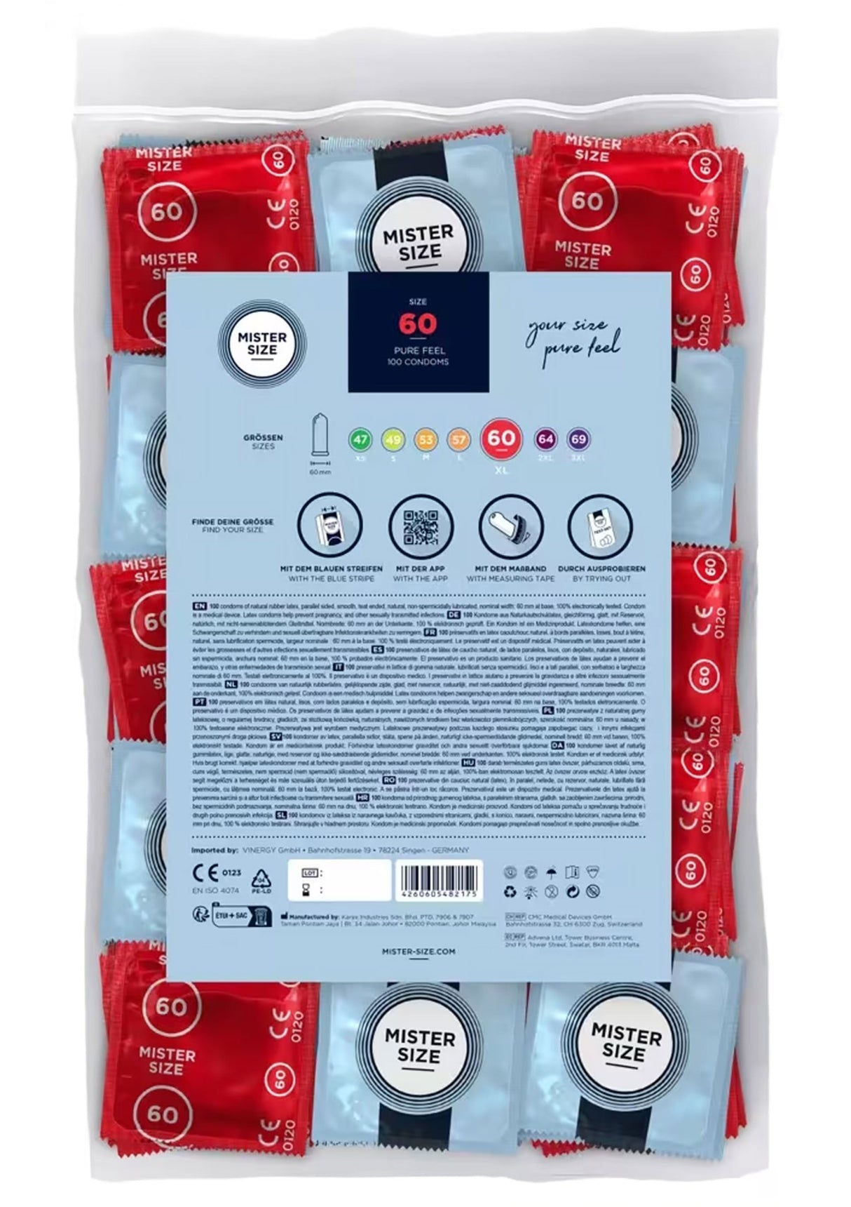 MISTER SIZE 60mm Condoms 100pcs