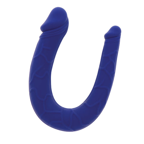 Blue U-shaped object on a white background