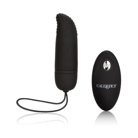 Black electronic device with a cable on a white background, featuring the brand 'Calexotics'.